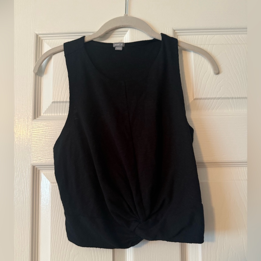 Aerie Black Sleeveless Muscle Tee